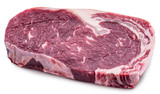 Raw Ribeye steak or beef steak on white background. Clipping path.