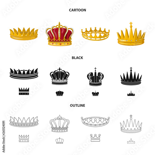 Isolated object of medieval and nobility logo. Set of medieval and monarchy stock symbol for web.