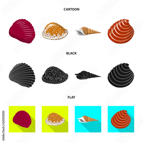 Vector design of animal and decoration logo. Set of animal and ocean vector icon for stock.