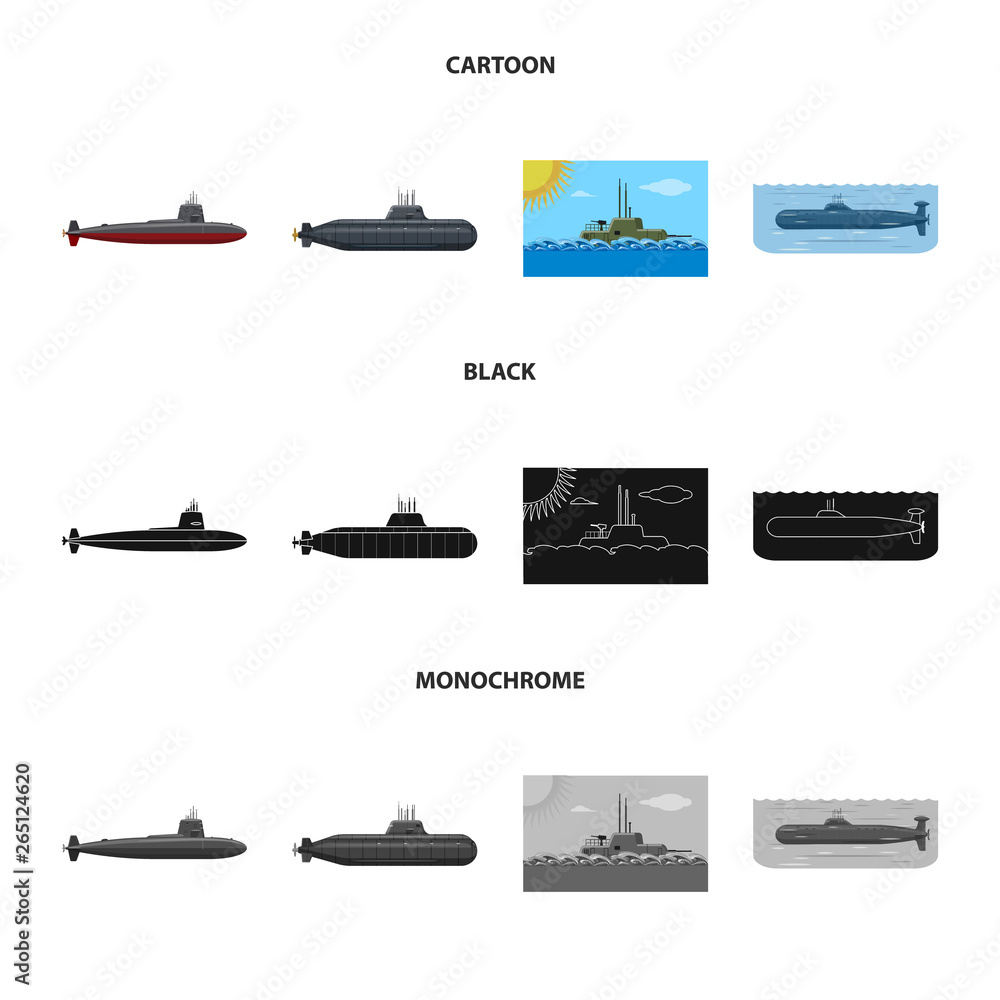 Vector illustration of war  and ship sign. Collection of war  and fleet vector icon for stock.