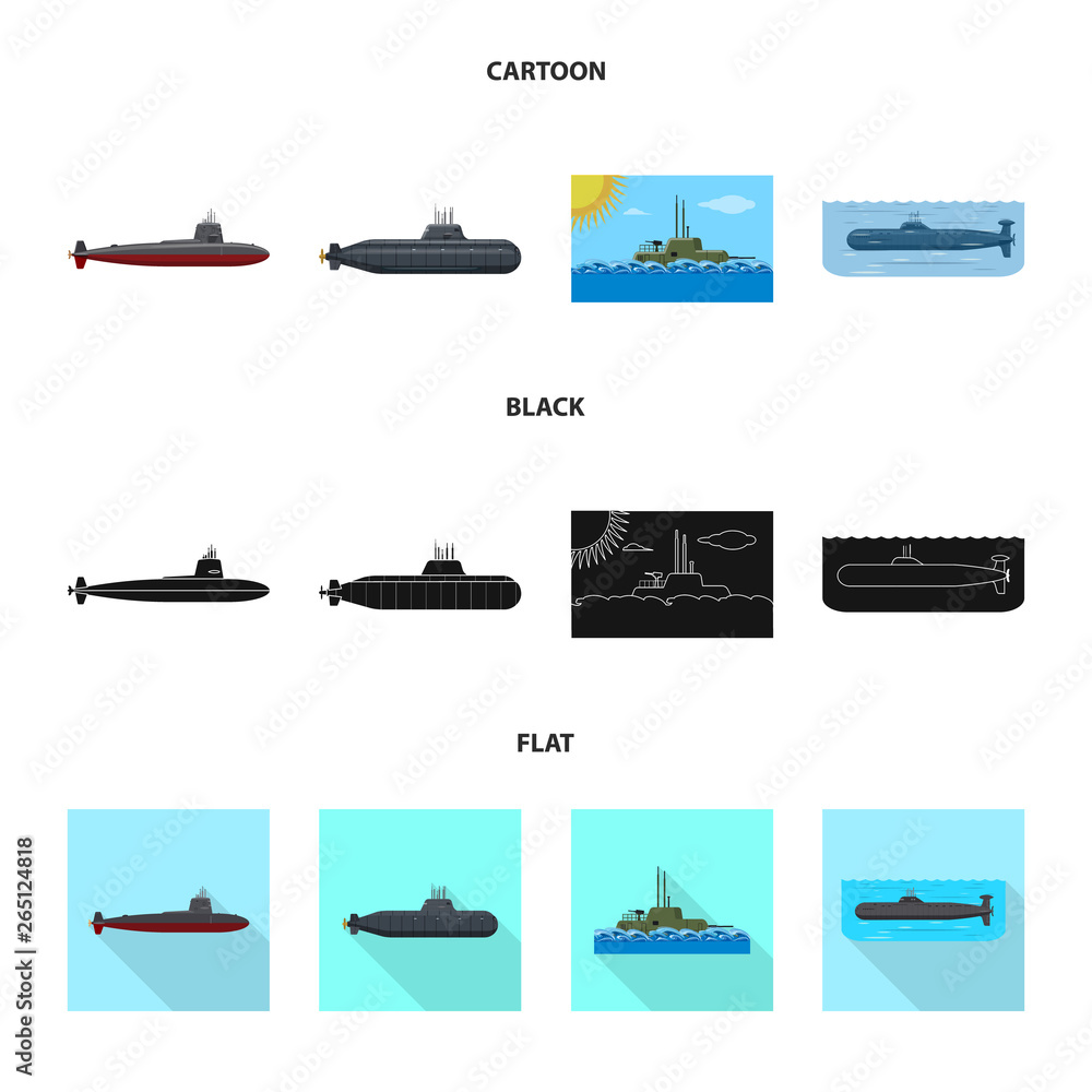 Isolated object of war  and ship icon. Set of war  and fleet stock symbol for web.