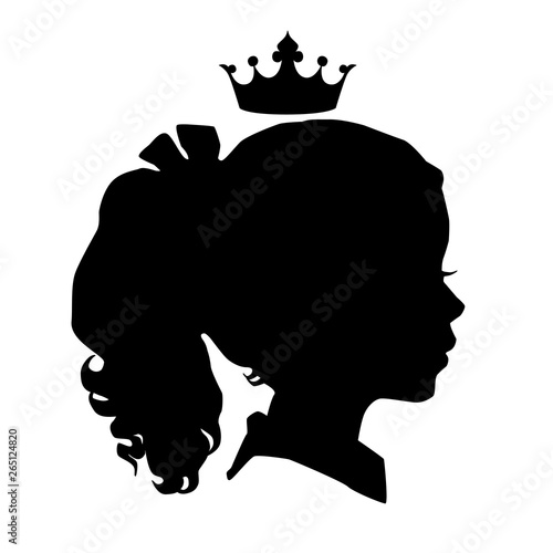 Girl's head, crown and background on different layers