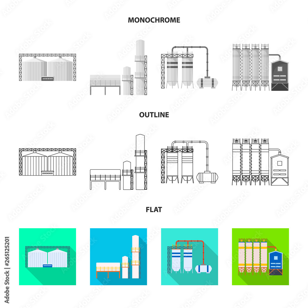 Fototapeta premium Vector illustration of production and structure sign. Set of production and technology stock symbol for web.