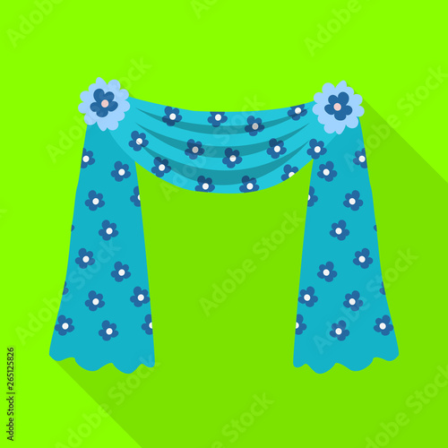 Vector illustration of drapes and blue icon. Set of drapes and cosiness stock symbol for web.