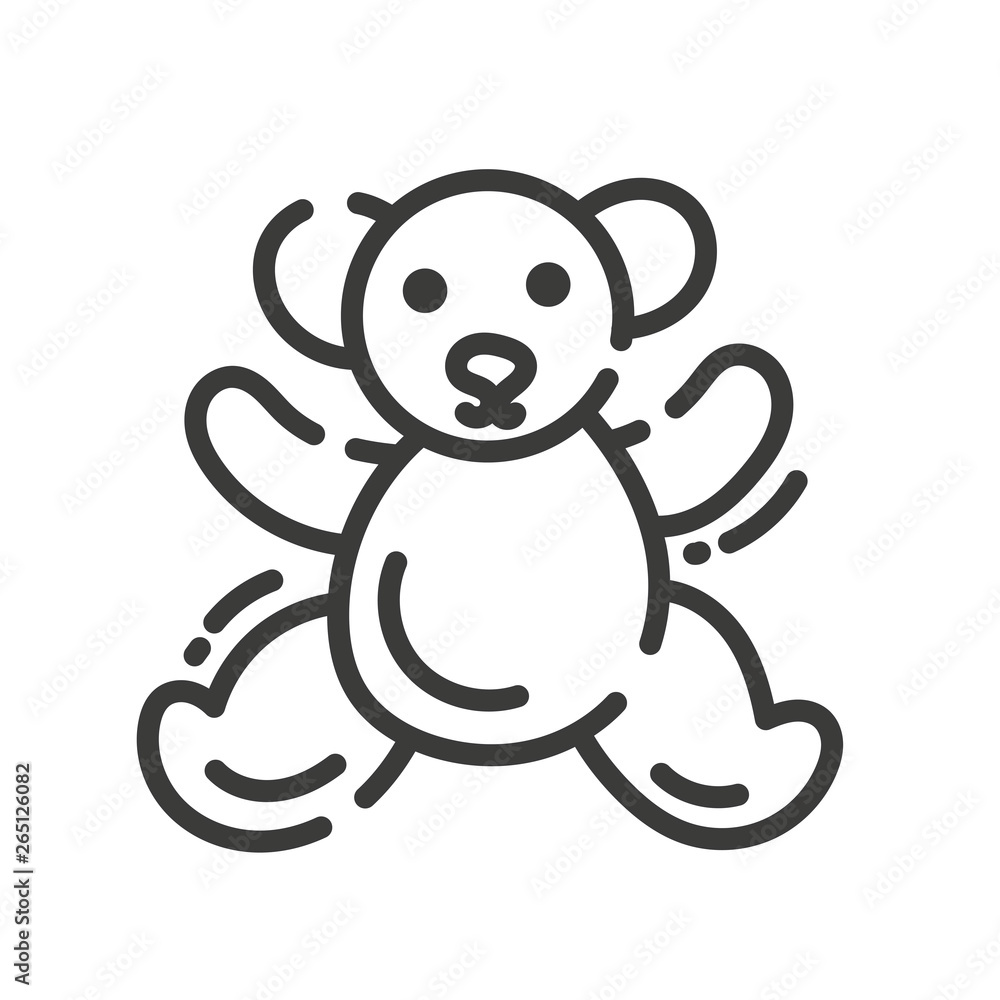 trendy line style icon about sewing toys - teddy bear trendy line style icon about sewing toys - teddy bear