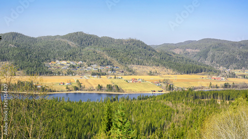 Aerial view of the village Broettem, Norway photo