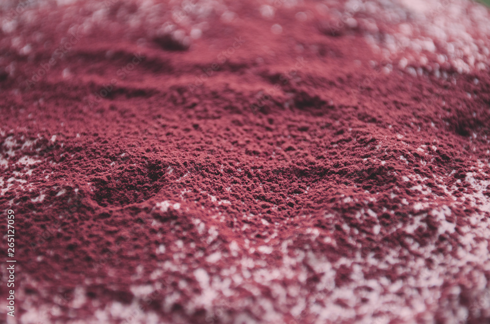 Close-up. Cocoa sprinkle. Texture. Background. Close-up. Cocoa sprinkle. Texture. Background.