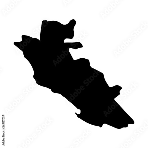 Vector map Oranjestad. Isolated vector Illustration. Black on White background. EPS 10 Illustration.