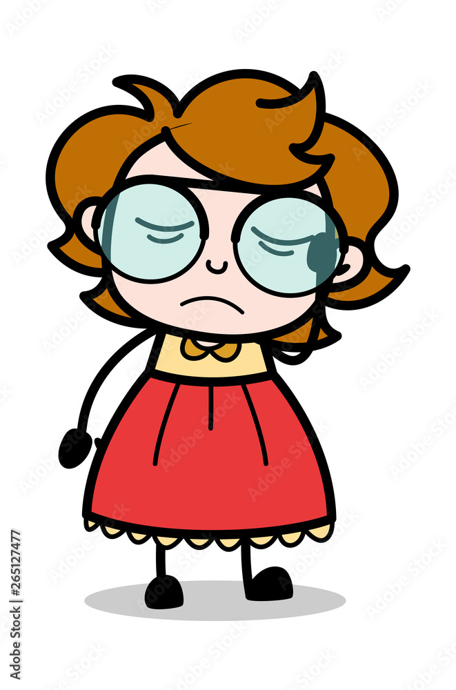 Dizziness in Summer - Teenager Cartoon Intelligent Girl Vector Illustration Dizziness in Summer - Teenager Cartoon Intelligent Girl Vector Illustration