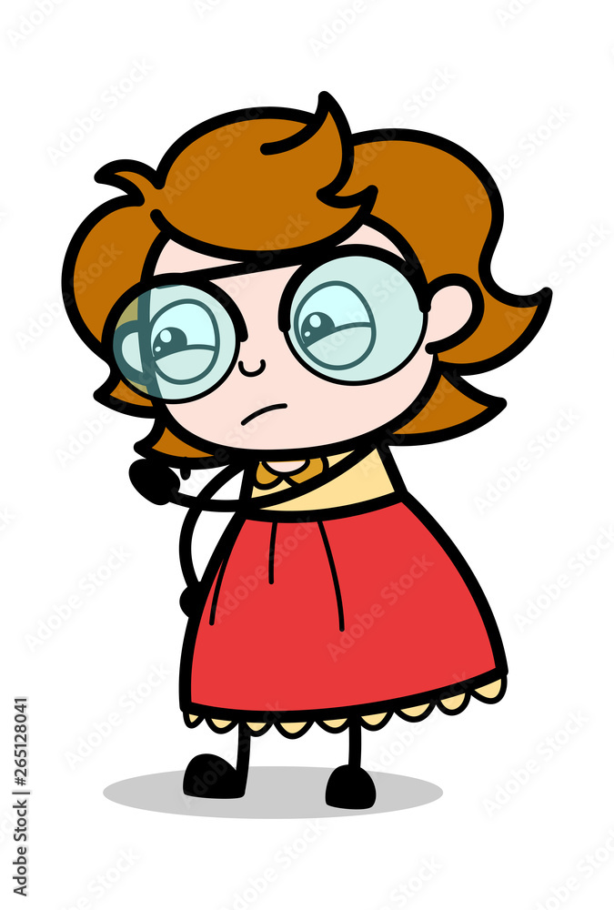 Scolding and Warning - Teenager Cartoon Intelligent Girl Vector Illustration Scolding and Warning - Teenager Cartoon Intelligent Girl Vector Illustration