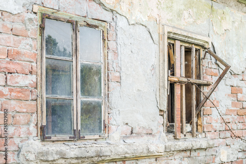 Photography The windows of abandoned dilapidated house