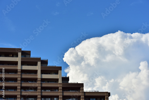 Cumulonimbus clouds in blue sky