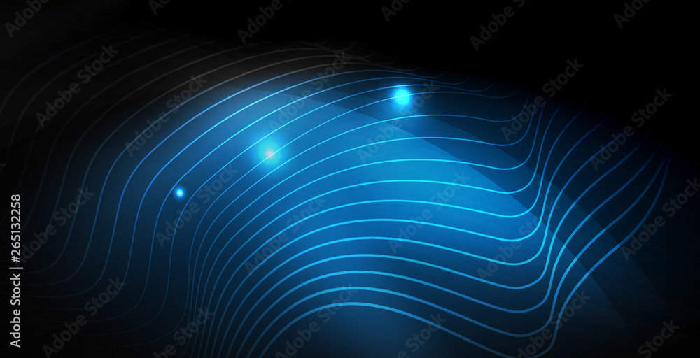 Glossy shiny glowing neon waves Glossy shiny glowing neon waves