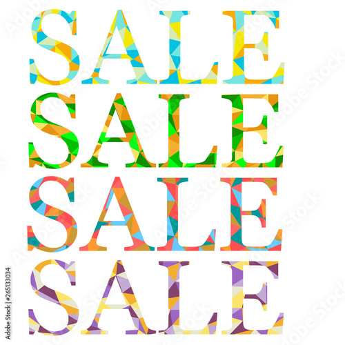 sale set of letterings georgia font serif typeface in low poly style design yellow, purple, blue