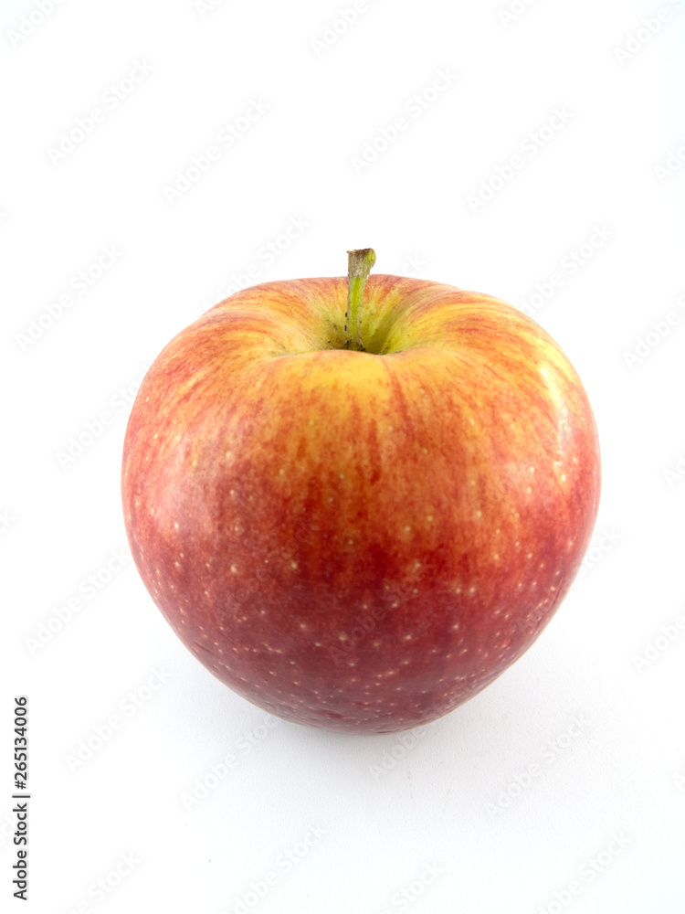 One red and yellow apple isolated on white background One red and yellow apple isolated on white background