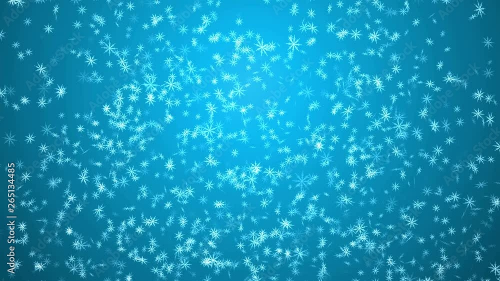 Christmas, new year animation - stylized snowflakes falling down at blue color background. Seamless looping animation. Christmas, new year animation - stylized snowflakes falling down at blue color background. Seamless looping animation.