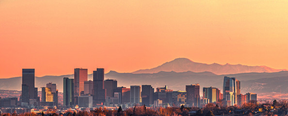 Acrylglasbilder Skyline Denver Skyline Panorama Colorado  © EG Images