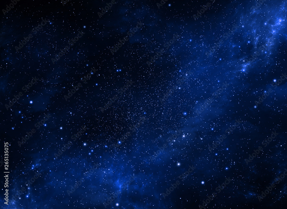 Deep space. Night sky, abstract blue background