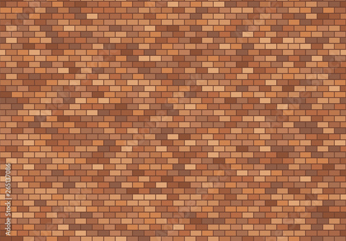Old brick wall background. Red bricks texture seamless pattern vector.