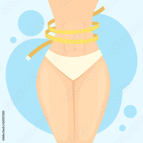 Woman Measures Waist