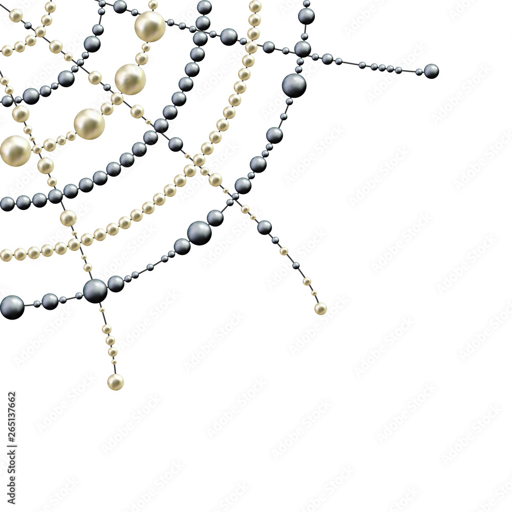 Fototapeta premium Pearls. Jewelry. Vector illustration. Beads. Thread. Decorations.