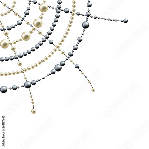 Pearls. Jewelry. Vector illustration. Beads. Thread. Decorations.