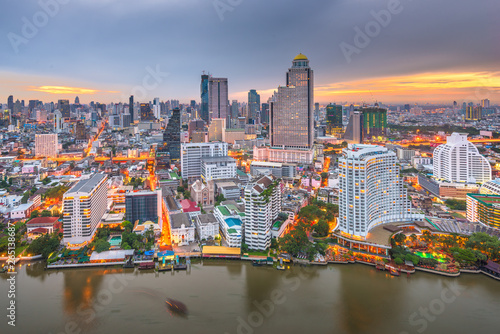 Photography Bangkok, Thailand cityscape on the river