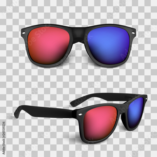 realistic glasses isolated on background. vector illustration