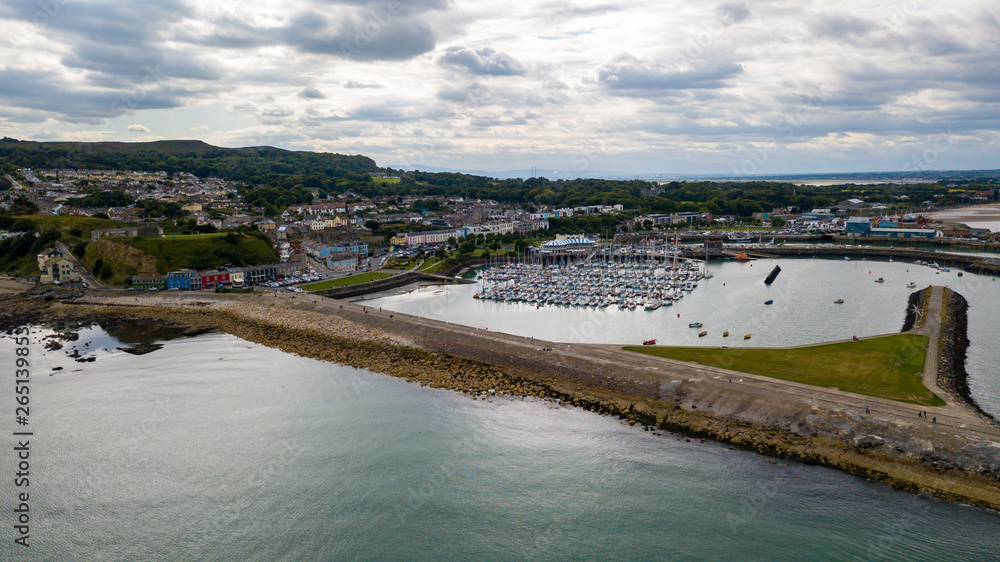 Aerial view of Howth Harbour and village