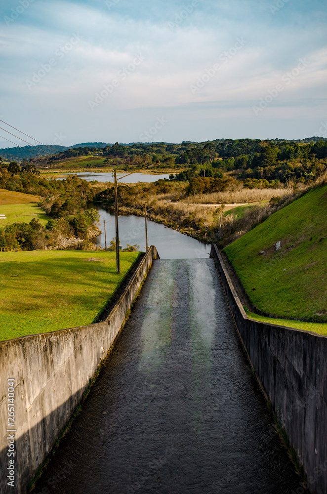 Spillway of water dam