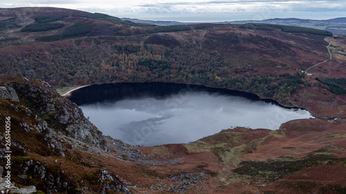 Lough Tay in the Wicklow Mountains on a cold spring morning.