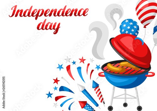 Fourth of July Independence Day greeting card.
