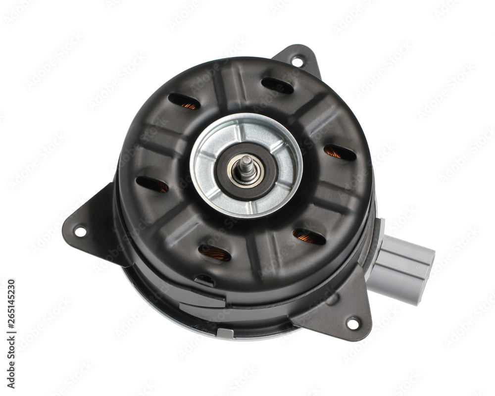 Radiator cooling fan motor isolated on white background Radiator cooling fan motor isolated on white background