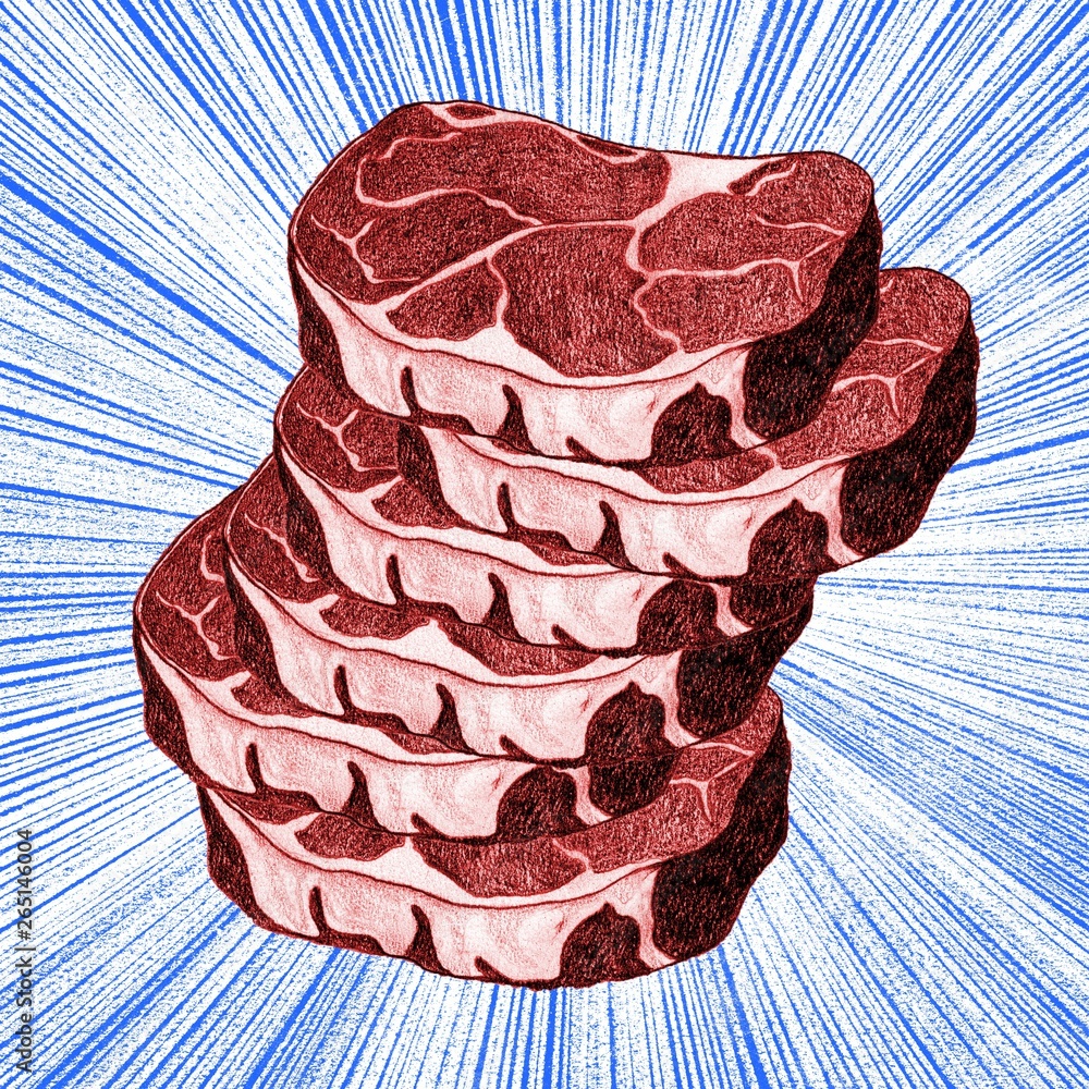 A pile of meat Stock Illustration Adobe Stock