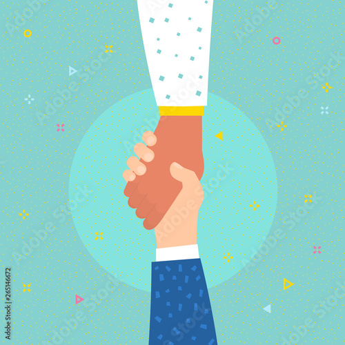 Concept of help. Hand holding hand for help and hope.
