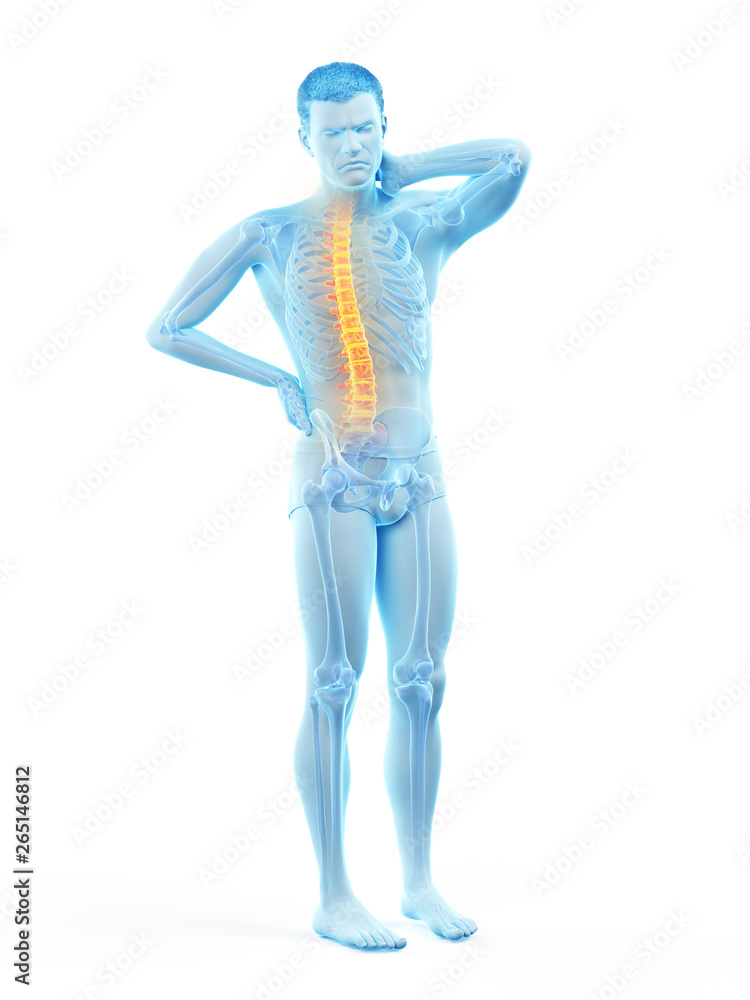 3d rendered medically accurate illustration of a man having a backache 3d rendered medically accurate illustration of a man having a backache