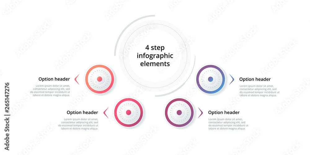 Business process chart infographic with 3 step circles. Circular corporate workflow graphic elements. Company flowchart presentation slide template. Vector info graphic design.