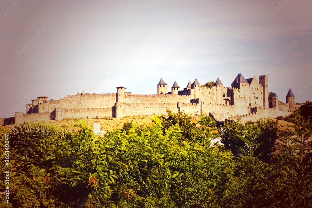 carcassonne castle like a fortress in France