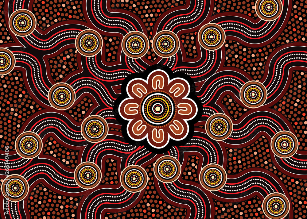 Illustration based on aboriginal style of dot background. Illustration based on aboriginal style of dot background.