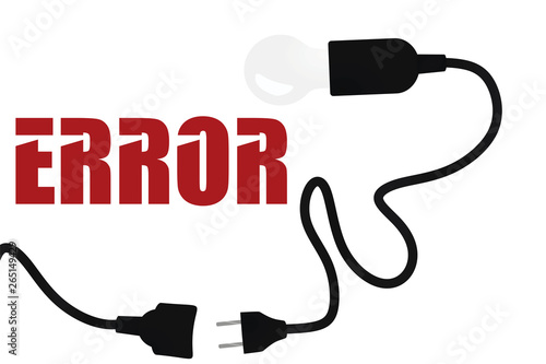 Error. Unplagged cable. vector illustration