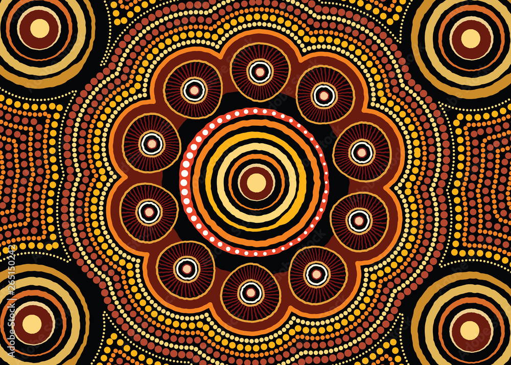 Illustration based on aboriginal style of dot background. Illustration based on aboriginal style of dot background.