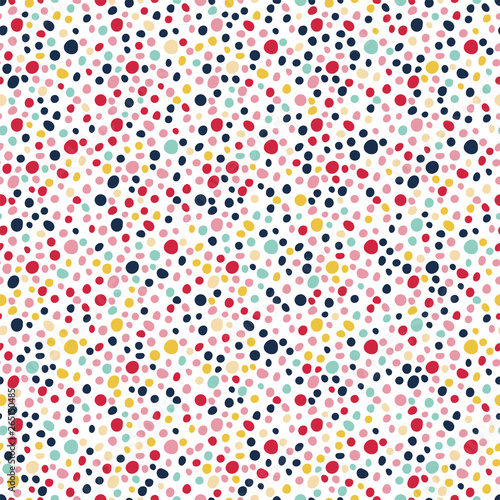 Seamless dotted pattern. Colorful spotted abstract background. Modern polka. Fashion design. Vector artistic pattern for print  wrapping paper  wallpaper and clothes. Circles. Color dots