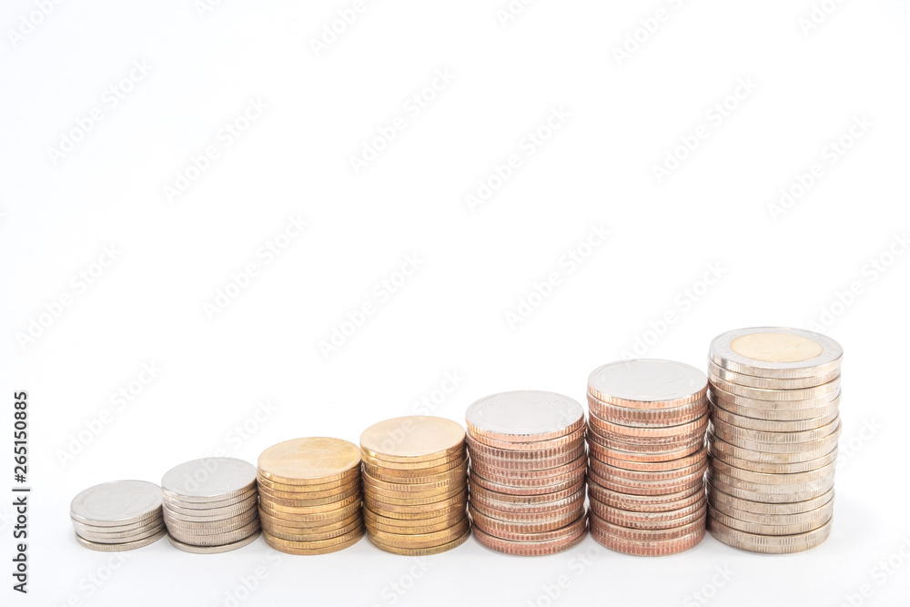 step up of coins stack in progessive growth money step up of coins stack in progessive growth money