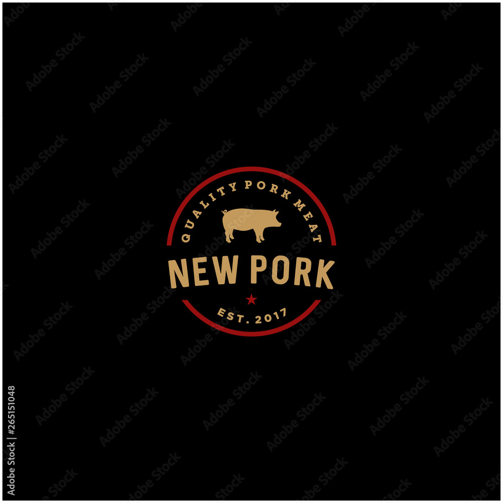 pork meaqt barbeque logo design