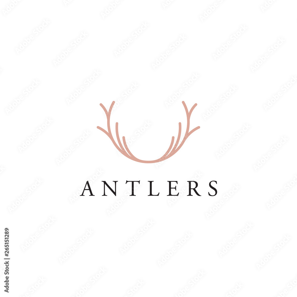 Obraz premium antlers deer logo design