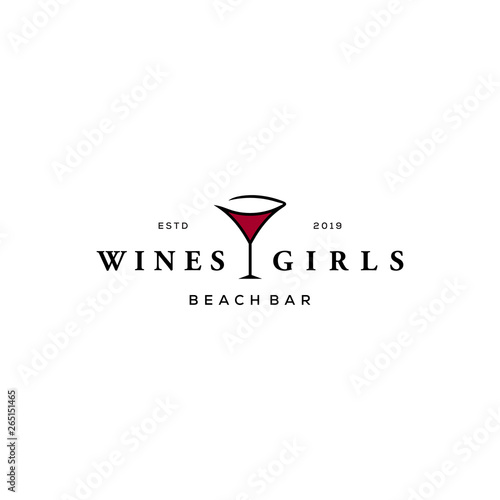 wine girl logo design