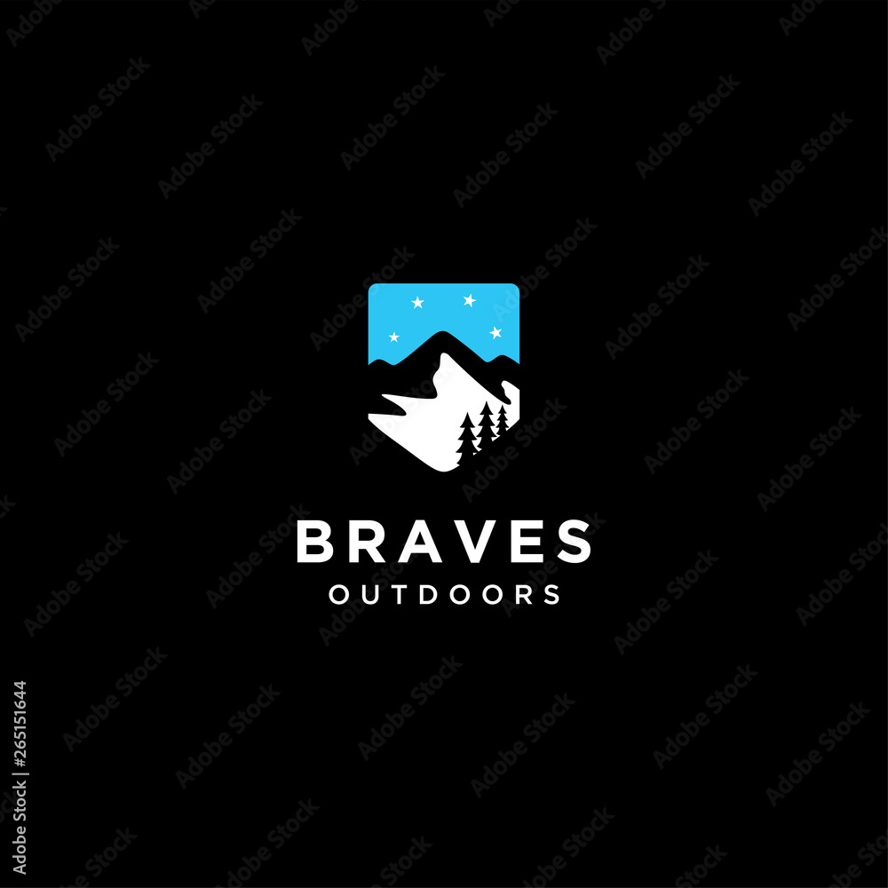 mountain outdoor logo design Stock Vector | Adobe Stock