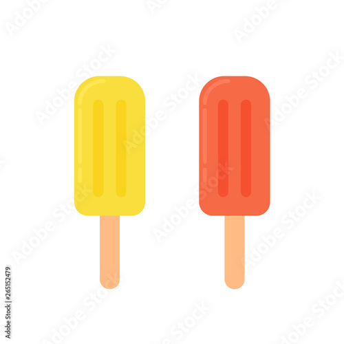 Colorful ice lollies flat icons