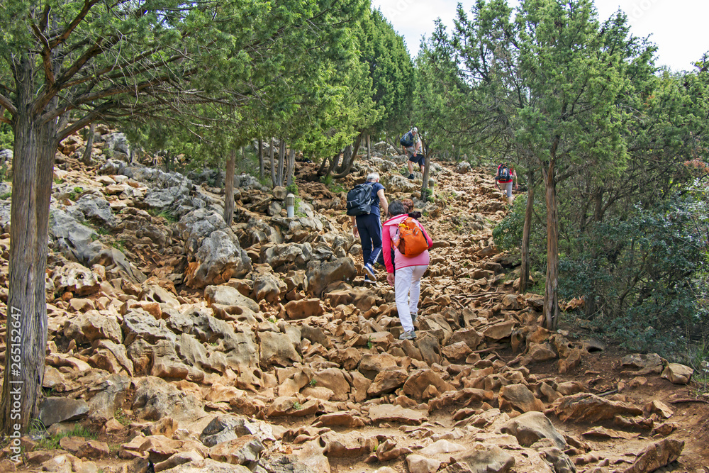 Naklejka premium Apparition hill Podbrdo overlooking the village of Medjugorje in Bosnia and Herzegovina