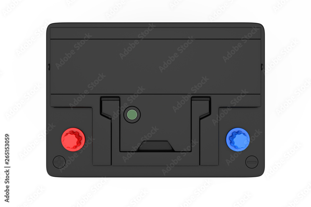 Fototapeta premium Rechargeable Car Battery Top View. 3d Rendering